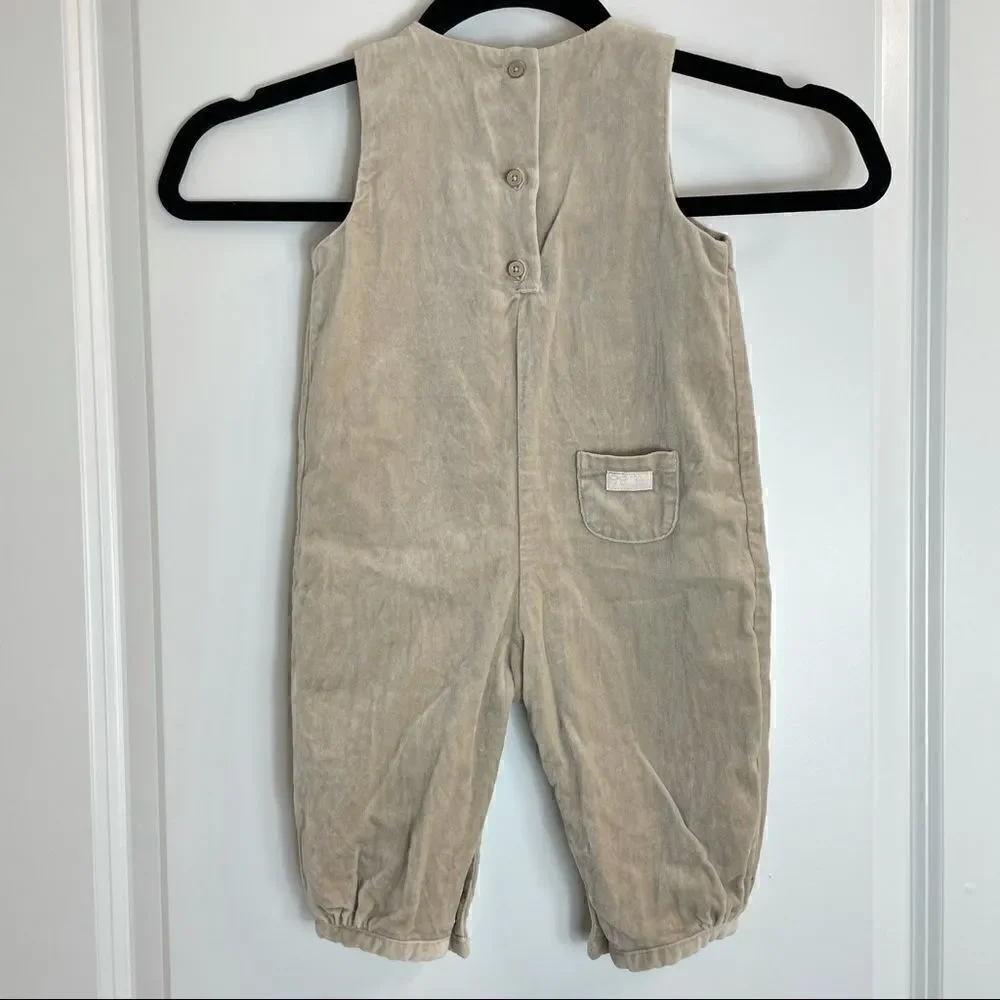 Janie & Jack Cotton Sleeveless Jumpsuit with Bows